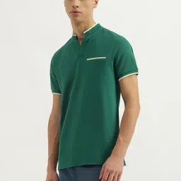 United Colors Of Benetton Green Cotton Blend Regular T-Shirt image 3