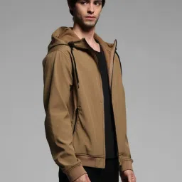 Jack & Jones Brown Polyester Regular fit Solid Hooded Jackets image 3