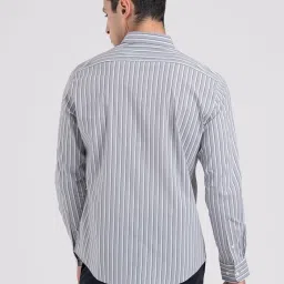 Red Tape Grey Loose Fit Striped Shirt image 3