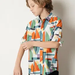 Jack & Jones Junior White Printed Full Sleeves Shirt-picture-27