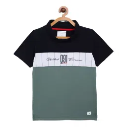 Octave Kids Navy & Green Color Blocked T-Shirt-picture-23