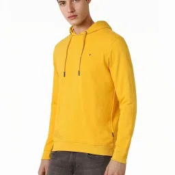 Van Heusen Yellow Regular Fit Hooded Sweatshirt image 3