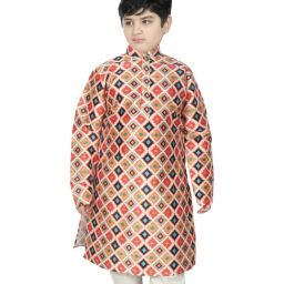 SG Yuvraj Kids Cream Printed Kurta-picture-21