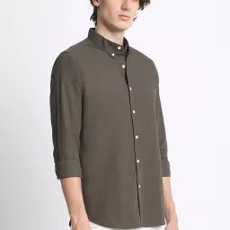 The Bear House Grey Cotton Slim Fit Shirt image 3