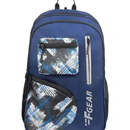 F Gear Navy Blue Floyd Printed Medium Backpack image 1