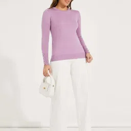 Styli Lilac Plain Pullover image 3