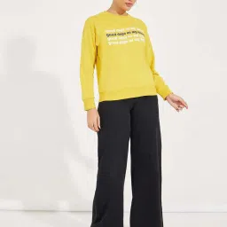 Styli Yellow Printed Sweatshirt image 3