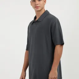Calvin Klein Jeans Black Cotton Regular Fit Texture Polo T-Shirt image 3