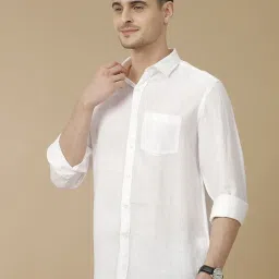 Linen Club White Linen Contemporary Fit Shirt image 3
