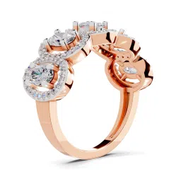 Sparkles 14k (585) Rose Gold Lab Grown Diamond 2.16 CT Eternal Ovals Promise Ring image 3