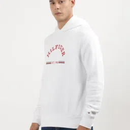Tommy Hilfiger White Cotton Regular Fit Printed Hooded Sweatshirts image 3