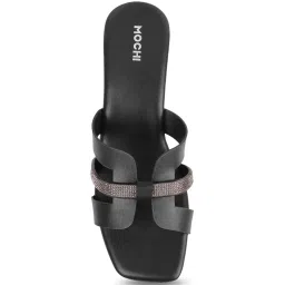 Mochi Women's Black Casual Sandals image 3