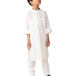 Fabindia Kids White Printed Full Sleeves Kurta image 3