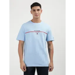 Tommy Hilfiger Blue Cotton Regular Fit Printed T-Shirts-picture-13