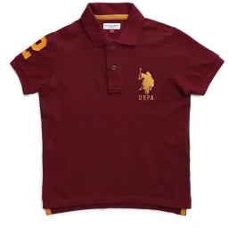 u.s. polo assn. US Polo Kids Boys Maroon Cotton T-Shirt image 3