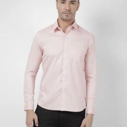 Numero Uno Pink Cotton Slim Fit Shirt-picture-11