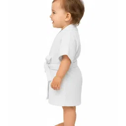 Creeva White Micro Terry Melodious Baby Bathrobe with Front Pockets (Small) image 3