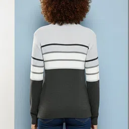The Roadster Lifestyle Co Striped Woolen Pullover Sweater image 3