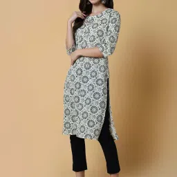 showoffff SHOWOFF White Printed Straight Kurta image 3