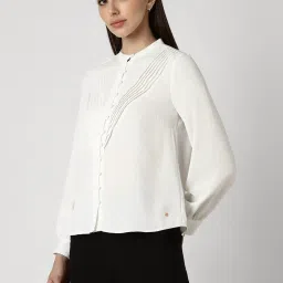 Van Heusen White Striped Shirt image 3