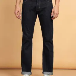 Wrangler Millard Dark Blue Straight Fit Lightly Washed Jeans-image-87