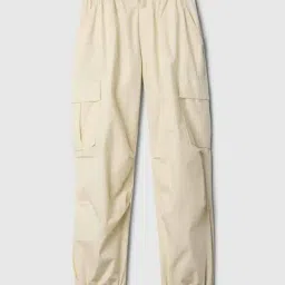 GAP Girls White Regular Fit Solid Trousers-image-90