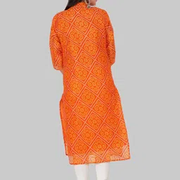 PARTH SY FASHION Women Orange Blended Straight Kurtas image 3
