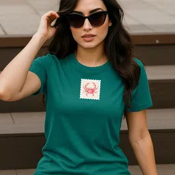 JUNEBERRY Women Graphic Printed Round Neck Pure Cotton T-shirt-image-27