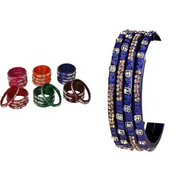 SOMIL Set Of 28 Artificial Stones Studded Ethnic Bangles-image-92