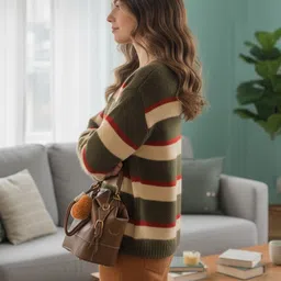 Mast & Harbour Striped Pullover Sweater image 4