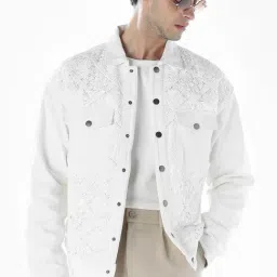 Jack & Jones White Oversized Texture Jacket image 4