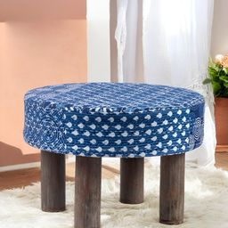 Ikiriya Blue Brown PrintedWooden Stools-picture-33