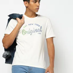 GAP Slim Fit Brand Logo Printed Pure Cotton T-shirt-picture-33