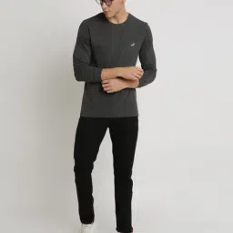 Crocodile Charcoal Melange Cotton Regular Fit T-Shirt image 5