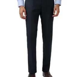 Raymond Blue Polyviscose Slim Fit Checked Formal Trosuers-picture-39