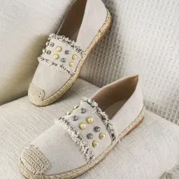 The White Pole Women's Beige Espadrille Shoes-picture-28