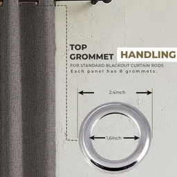 LINENWALAS Happy Sleeping Grey 2 Pieces Black Out Linen Door Curtain image 5