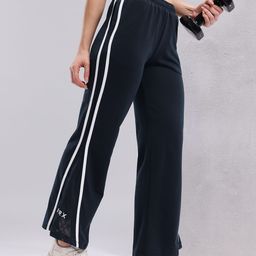 HRX by Hrithik Roshan Women Flared Fit Mesh Inserts Training Track Pants with Side Stripes-picture-10
