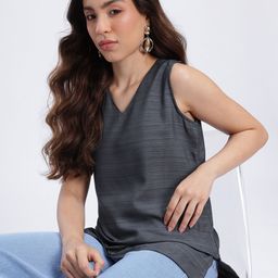 Anouk Rustic V-Neck Straight Sleeveless Kurti-picture-13