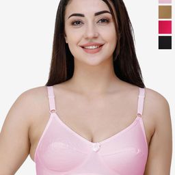 College Girl Women Pack of 4 Solid Full Coverage Non Padded Non-Wired Everyday Bra-picture-22