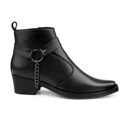 Bxxy Men Textured 5.08 Cm Height Increasing Elevator Block Heeled Chelsea Boots image 5