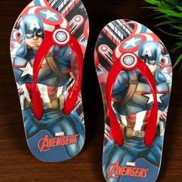 Toothless Avengers Featuring Captain America Designed Flip Flops - Red-picture-6