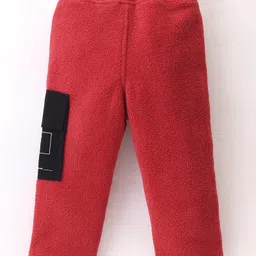 Little Kangaroos Fleece Full Length Woollen Pant Solid Colour - Red image 2