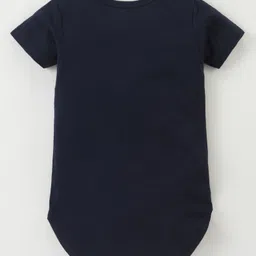 BLUSHES Christmas Theme 100% Cotton Half Sleeves Ho Ho Ho Text Printed Onesie - Navy Blue image 3