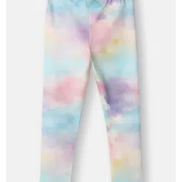 Nautinati Cotton Lycra Knit Tie Dye Leggings - Multi Colour image 3