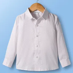 Mark & Mia Woven Full Sleeves Party Shirt With Bow & Suspender with Polka Dots - White image 2