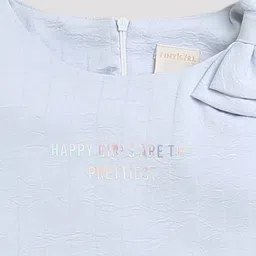 Tiny Girl Sleeveless Bow Appliqued Crumpled Design  Top - Powder Blue image 4