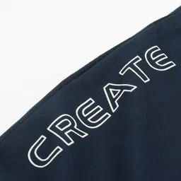 Doreme Single Jersey Full Length Track Pant Text Print - Berry Navy image 3