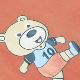 Tango Single Jersey Knit Full Length Lounge Pants with Rockstar Text Print - Orange image 3