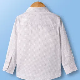 Mark & Mia Woven Full Sleeves Party Shirt With Bow & Suspender with Polka Dots - White image 3